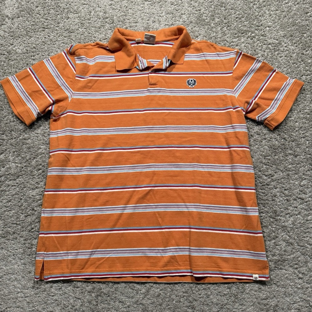 Phat Farm Men's Polo Short Sleeve SZ 4XL Orange Striped